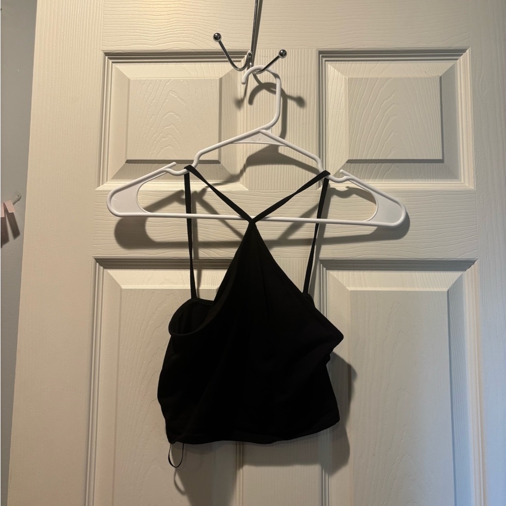 Black Strappy Crop Top